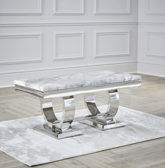 COFFEE TABLE WITH GREY MARBLE TOP TT004