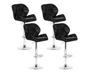 Coco Bar Stools Gas Lift Padded Leather Black. Price is for Each
