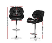 Coco Bar Stools Gas Lift Padded Leather Black. Price is for Each