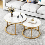 TWO IN ONE COFFEE TABLE WITH WHITE MARBLE TOP TT022