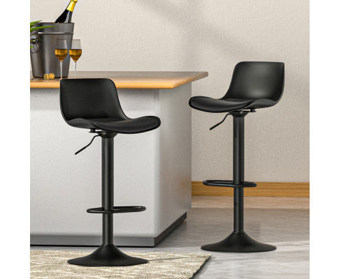 fynn Bar Stools Padded Seat Gas Lift Black. Price is for Each Furniture Roots