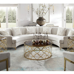 ROUND COFFEE TABLE WITH GLASS TOP TT075