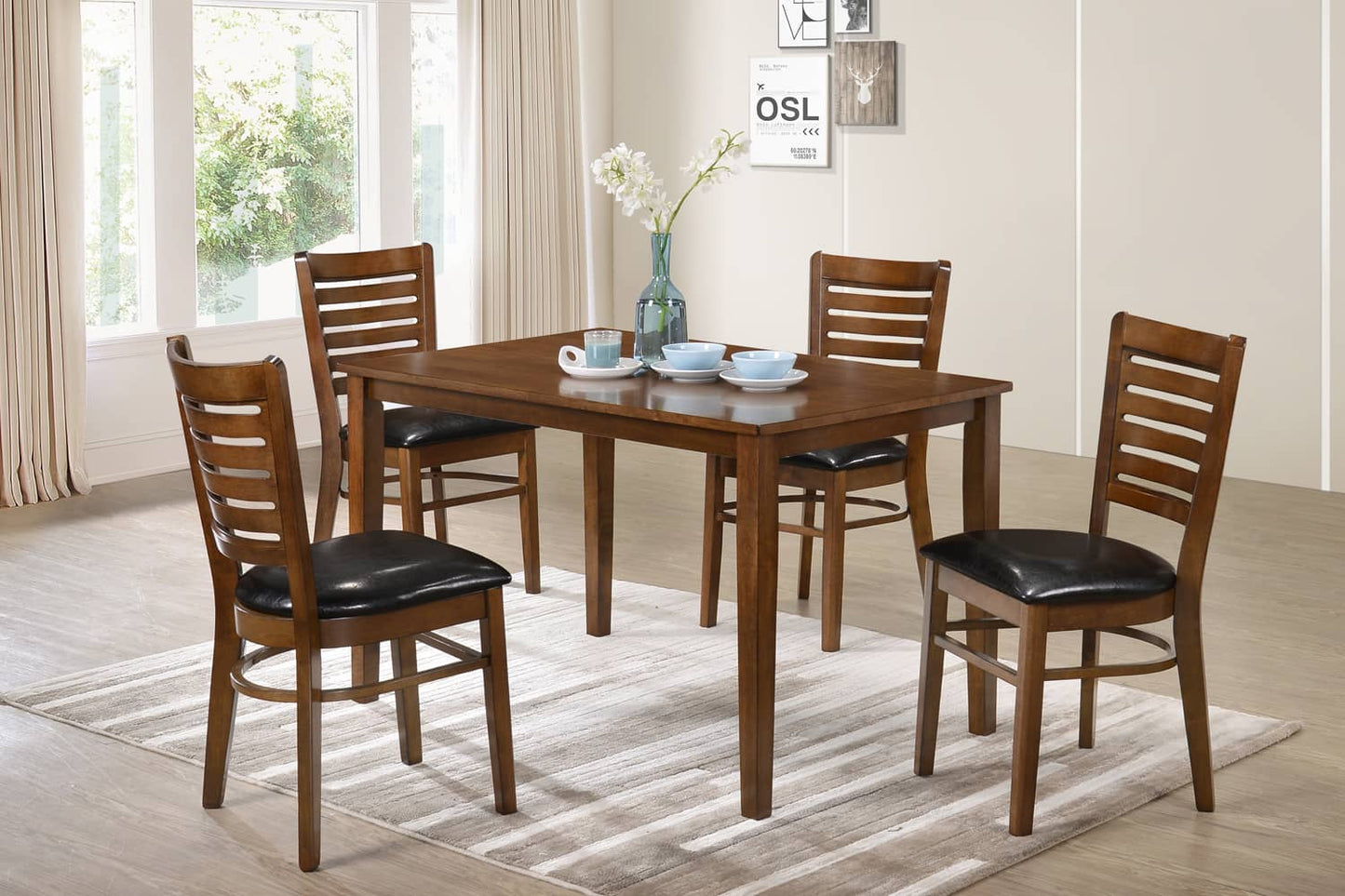 Portras 5 Piece Dining Set For Modern Dining Rooms
