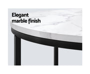 Coffee Table Round 70CM Marbel Effect