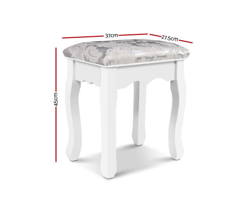 Dressing Table Stool Velvet White