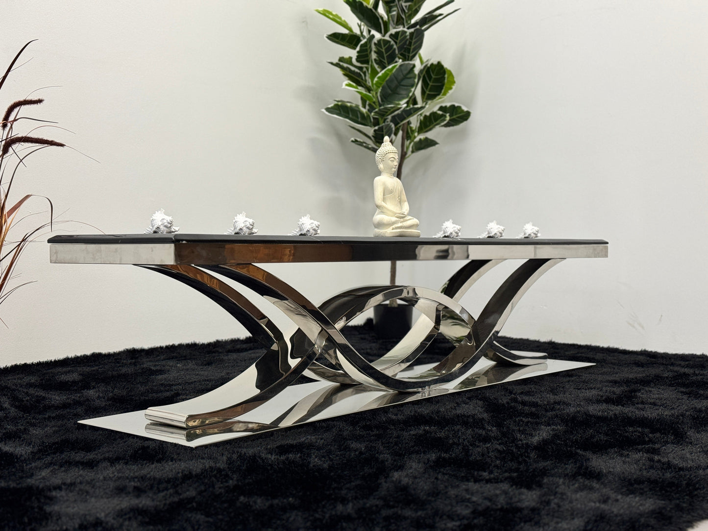 TV UNIT WITH BLACK MARBLE TOP TS016