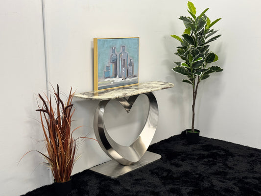 CONSOLE TABLE WITH BROWN & BLACK TOP CT014