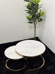 TWO IN ONE COFFEE TABLE WITH WHITE MARBLE TOP TT022