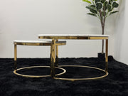 TWO IN ONE COFFEE TABLE WITH WHITE MARBLE TOP TT022