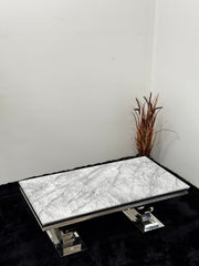 COFFEE TABLE WITH GREY MARBLE TOP TT004