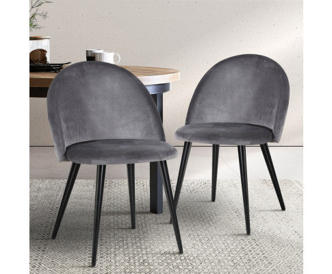 Brody Dining Chair Grey Velvet