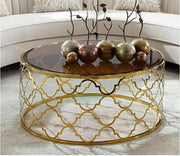 ROUND COFFEE TABLE WITH GLASS TOP TT075