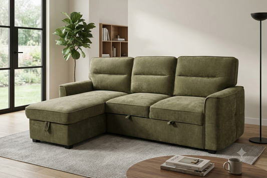 MARYGOLD 2-SEATER SOFA BED WITH REVERSIBLE CHAISE
