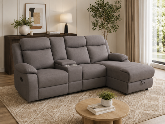 Softy Chaise Storage Sofa With Recliner Chair And Console Australia