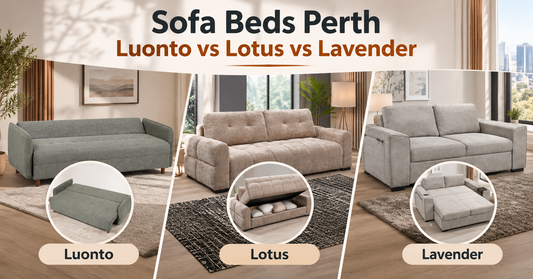 Best Sofa Beds in Perth for Everyday Living & Overnight Guests: Luonto vs Lotus vs Lavender