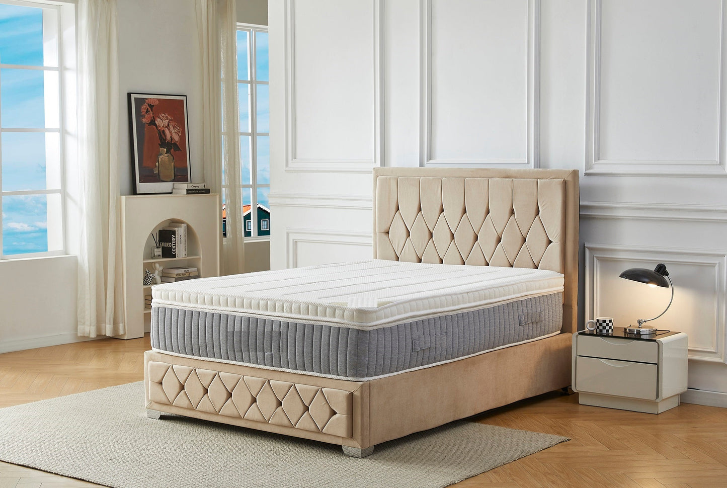 SHELLY GAS LIFT STORAGE BED FRAME