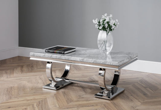 COFFEE TABLE WITH GREY MARBLE TOP TT004