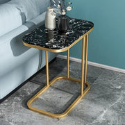 SQUARE SIDE TABLE WITH BLACK & WHITE MARBLE TOP ST077