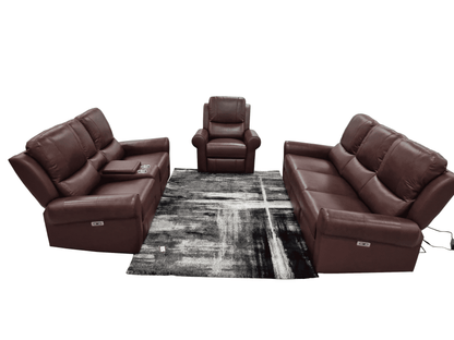LUCIANO LEATHER 3+2+1 ELECTRIC RECLINER SOFA