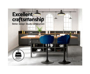 Nessah Bar Stools Gas Lift Velvet Blue. Price is for Each