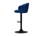 Nessah Bar Stools Gas Lift Velvet Blue. Price is for Each