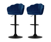Nessah Bar Stools Gas Lift Velvet Blue. Price is for Each