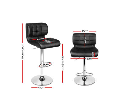 Leone Leather Padded Bar Stool Black.Price is for Each