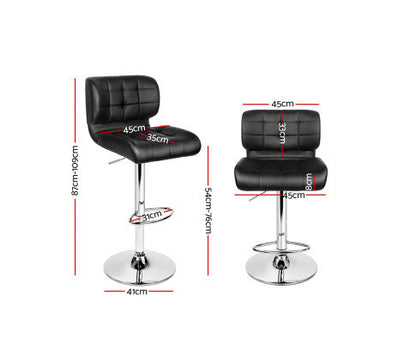 Leone Leather Padded Bar Stool Black.Price is for Each