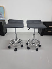 Salon Stool Square Swivel Chair Black