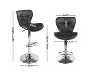 Elvan Bar Stools Gas Lift Leather Seat Black. Bar Stool for Each