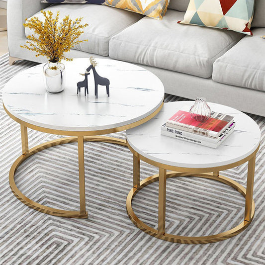 TWO IN ONE COFFEE TABLE WITH WHITE MARBLE TOP TT022
