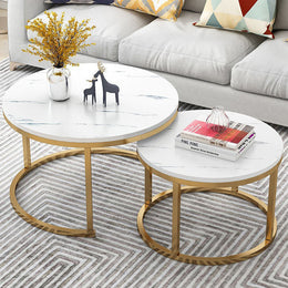 TWO IN ONE COFFEE TABLE WITH WHITE MARBLE TOP TT022