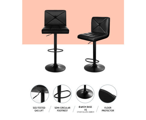 Mirage Black Leather Gas Lift Bar Stool (Price is for each)