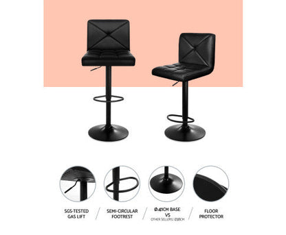 Mirage Black Leather Gas Lift Bar Stool (Price is for each)