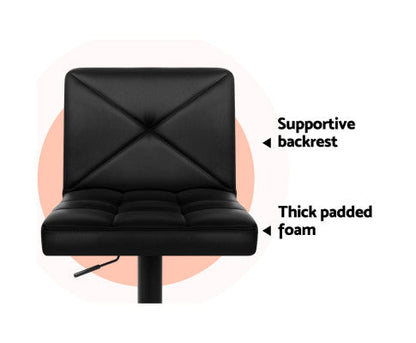 Mirage Black Leather Gas Lift Bar Stool (Price is for each)