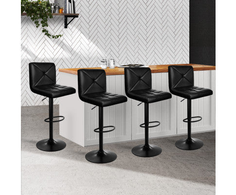 Mirage Black Leather Gas Lift Bar Stool (Price is for each)