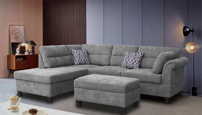 COLTON CHAISE SOFA WITH FREE STORAGE OTTOMAN