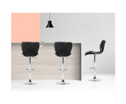 Elvan Bar Stools Gas Lift Leather Seat Black. Bar Stool for Each