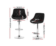 Amto Bar Stools Leather Padded Gas Lift Black. Price is for Each