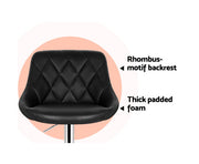 Amto Bar Stools Leather Padded Gas Lift Black. Price is for Each