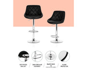 Amto Bar Stools Leather Padded Gas Lift Black. Price is for Each