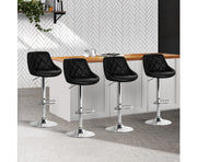 Amto Bar Stools Leather Padded Gas Lift Black. Price is for Each
