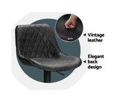 KC Bar Stools Gas Lift Vintage Leather Black. Price is for Each