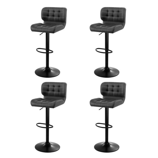 Leone Black Leather Padded Bar Stool (Price is for each)