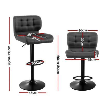 Leone Black Leather Padded Bar Stool (Price is for each)