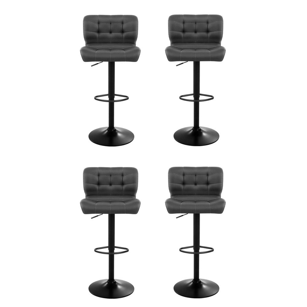 Leone Black Leather Padded Bar Stool (Price is for each)