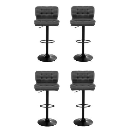 Leone Black Leather Padded Bar Stool (Price is for each)
