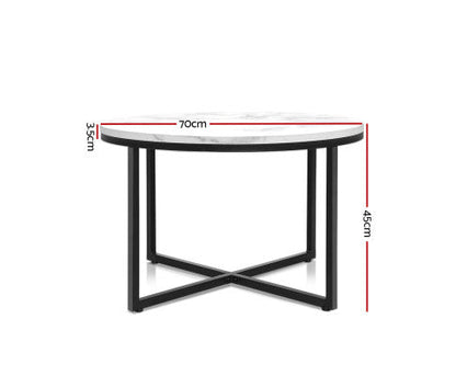 Coffee Table Round 70CM Marbel Effect