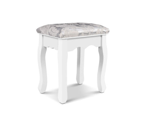 Dressing Table Stool Velvet White