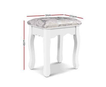 Dressing Table Stool Velvet White